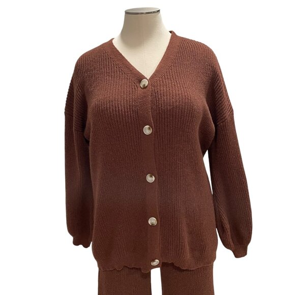 Boohoo Plus Size Knit Cardigan 28 Cozy Soft Ribbed Casual Cozy Grannycore Cabin - Picture 9 of 10